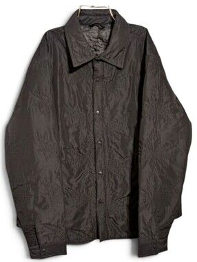 NWT Kohl's Quilted Leaf Fern Pattern Snap-Front Jacket Black XL Shacket Premium